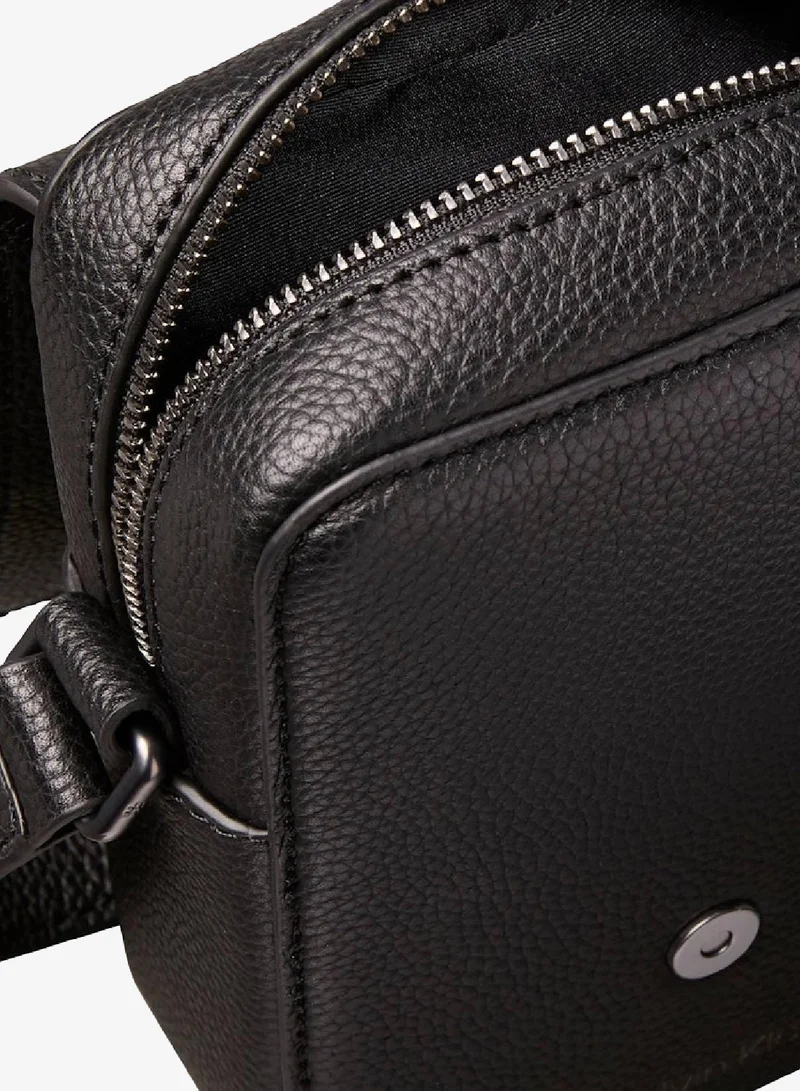 Calvin Klein Black Leather Slim Reporter Bag for Men | Best Price UAE
