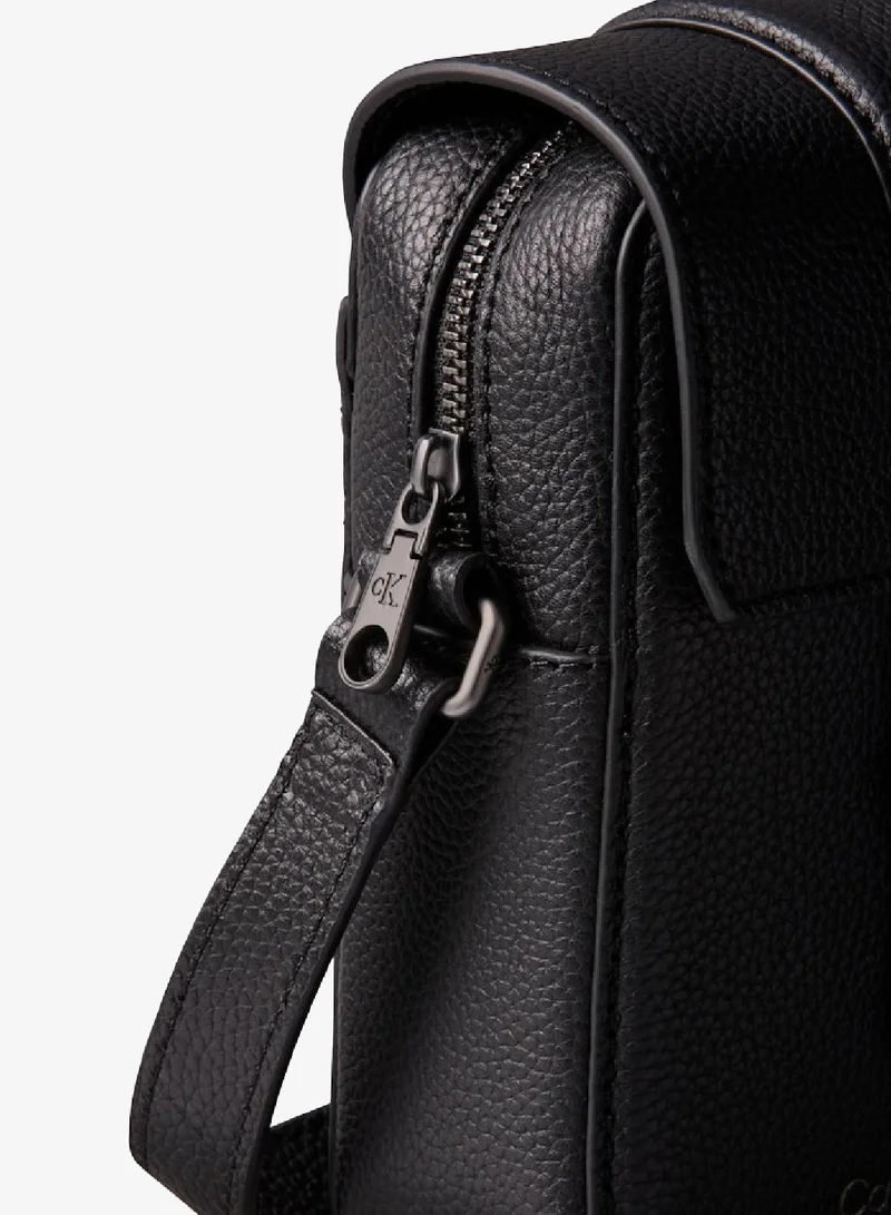 Calvin Klein Black Leather Slim Reporter Bag for Men | Best Price UAE