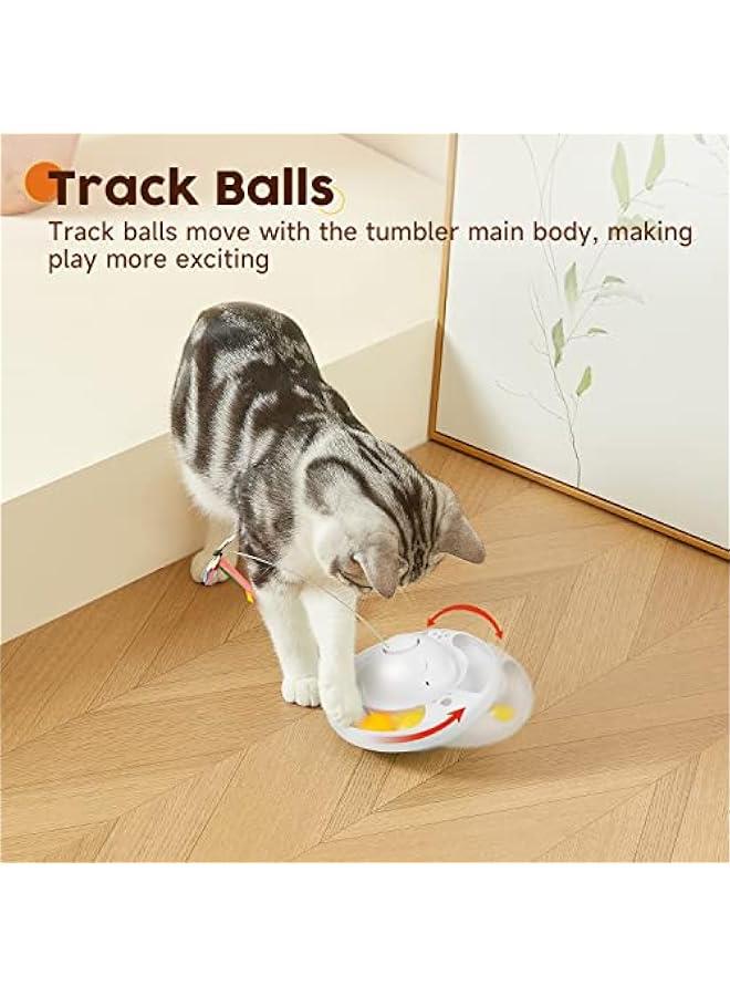 Arabest Interactive Electric erfly Cat Toy with Bell Track Balls for Indoor Exercise in Bright White Color, Requires 3 AA Batteries. - Image 4