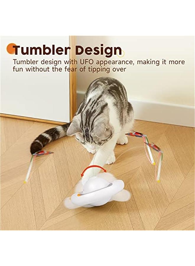 Arabest Interactive Electric erfly Cat Toy with Bell Track Balls for Indoor Exercise in Bright White Color, Requires 3 AA Batteries. - Image 5