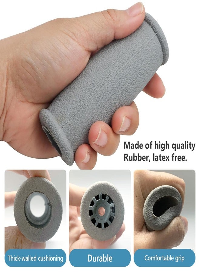 MESINURS Crutch Solid Hand Grip, Replacement Cane Crutch Handgrips, 2 Pcs, Gray - Image 3