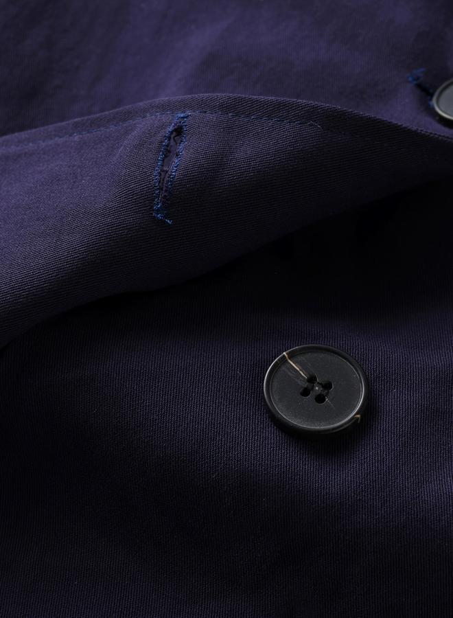 Take Two Boys Dark Blue Cotton Double-Breasted Coat - Image 5