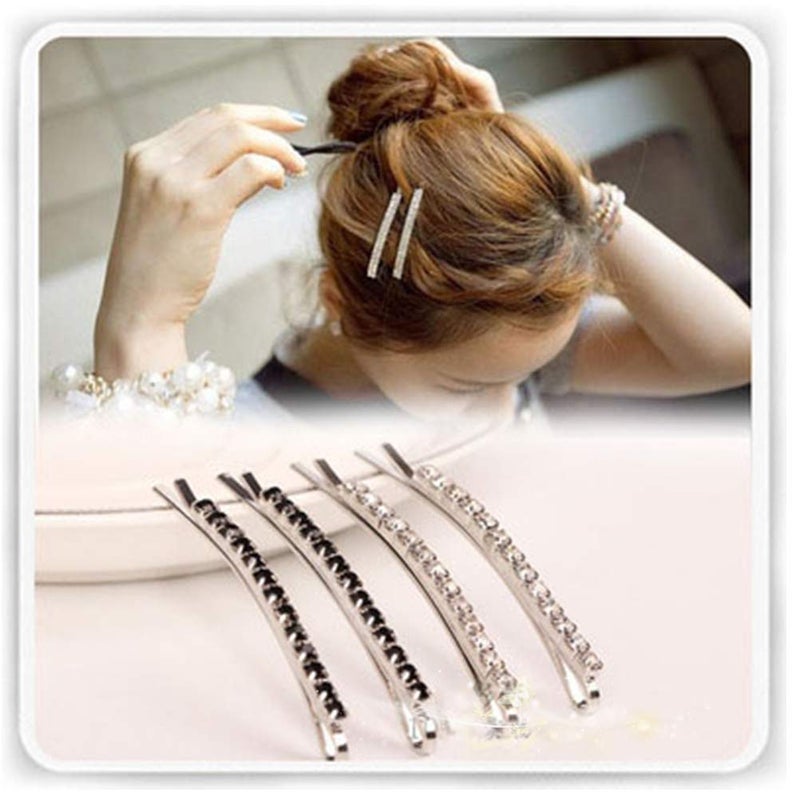 SUMAJU 12 Pieces Rhinestone Bobby Pins, Silver Metal Hair Clips Diamond Bobby Pins Crystal Hair Pin for Prom Bridal Wedding Hair Accessories Gift Stocking Stuffers for Women Girls - Image 4