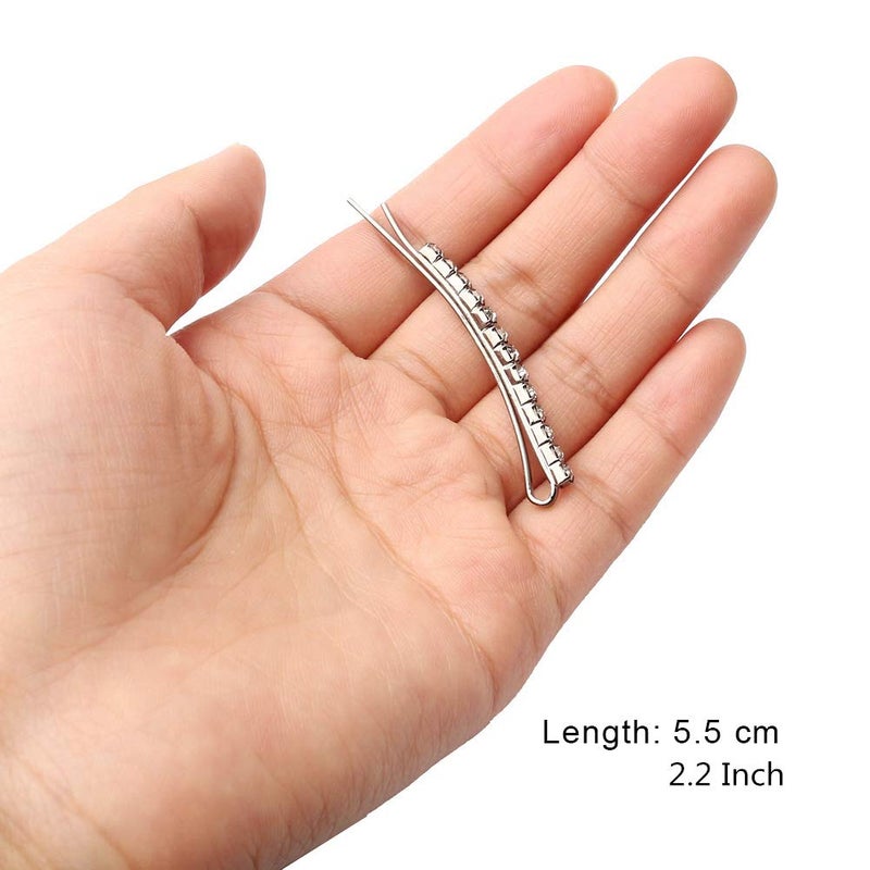 SUMAJU 12 Pieces Rhinestone Bobby Pins, Silver Metal Hair Clips Diamond Bobby Pins Crystal Hair Pin for Prom Bridal Wedding Hair Accessories Gift Stocking Stuffers for Women Girls - Image 5