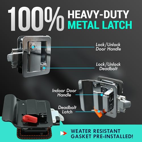LATCH.IT Chrome RV Door Latch | 2 Keyed Alike RV Door Locks for Travel Trailers | 100% Metal Camper Door Lock w/ 4 Keys | Easy-to-Install & Fits Most! - Image 5