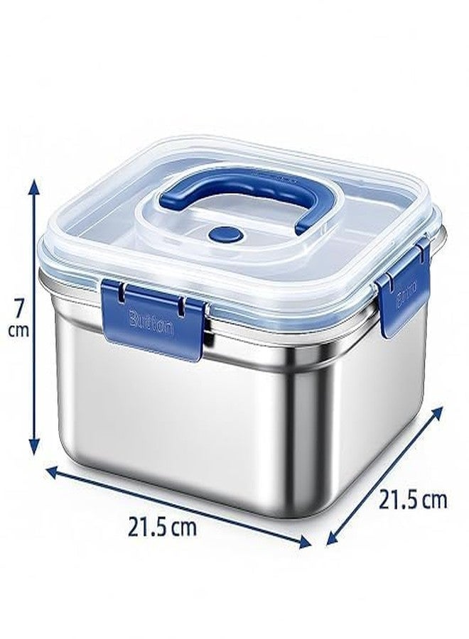 Flygon Stainless Steel Food Storage Container with Airtight Locking Lid, Square, Leakproof, Stackable, for Meal Prep, Bento Box, Fresh Food (1 PCS) - Image 3