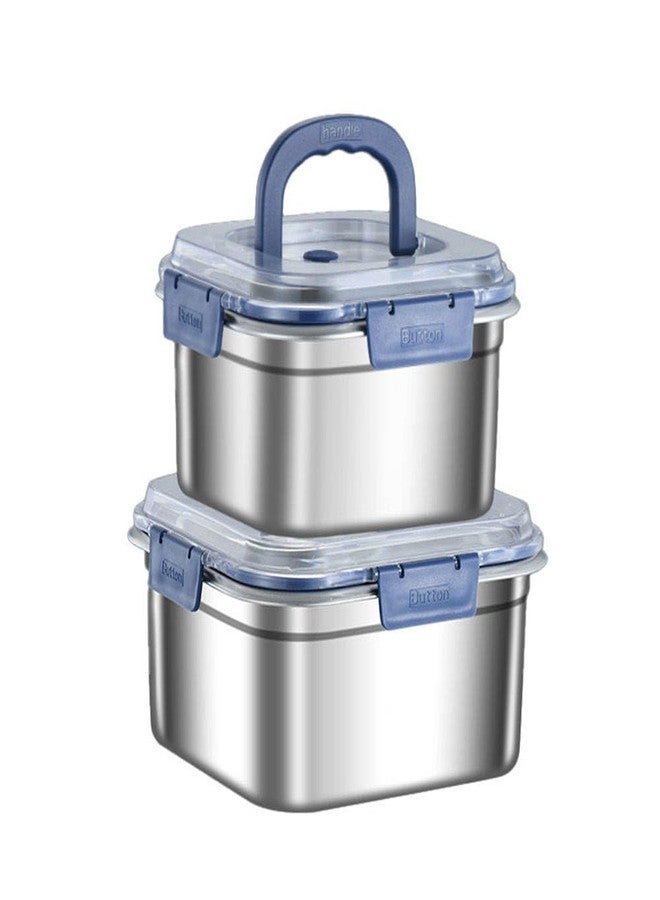 Flygon Stainless Steel Food Storage Container with Airtight Locking Lid, Square, Leakproof, Stackable, for Meal Prep, Bento Box, Fresh Food (1 PCS) - Image 1
