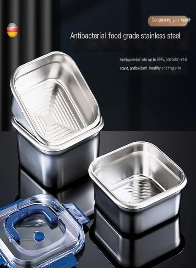 Flygon Stainless Steel Food Storage Container with Airtight Locking Lid, Square, Leakproof, Stackable, for Meal Prep, Bento Box, Fresh Food (1 PCS) - Image 5