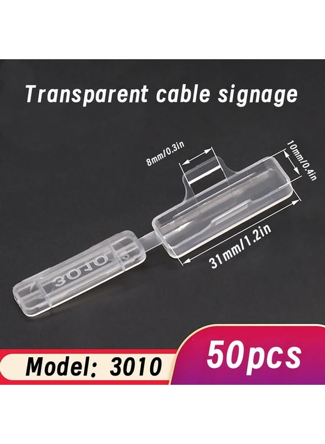 Model 3010 Waterproof Cable Identification Tagout Box 50pcs Durable Dustproof Moisture Proof Plastic Nameplate With Cable Tie Labels For Wire Management - Image 1