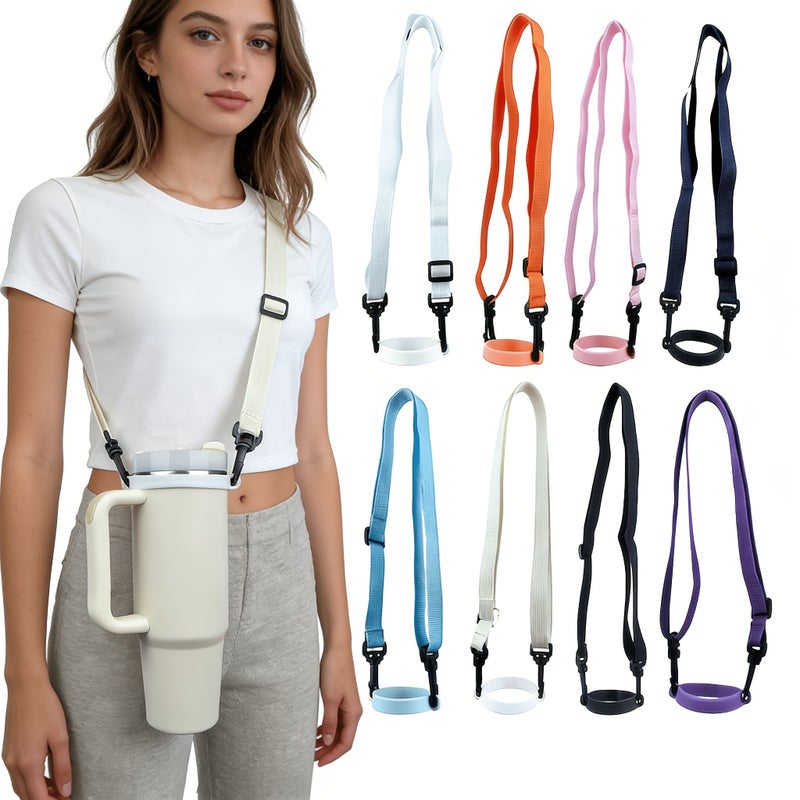 Rose Red Adjustable Shoulder Strap Water Bottle Band for 8 to 40 Oz - Image 2