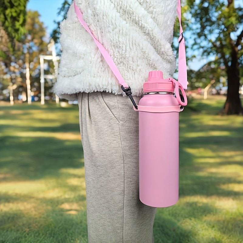 Rose Red Adjustable Shoulder Strap Water Bottle Band for 8 to 40 Oz - Image 5