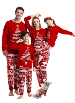 VUCATIN Children's Family Matching Pajamas Holiday Matching Clothing Long-Sleeved Parent-Child Pajamas for Home Suitable for Women Men Children and Pets (Men)  - Image 1