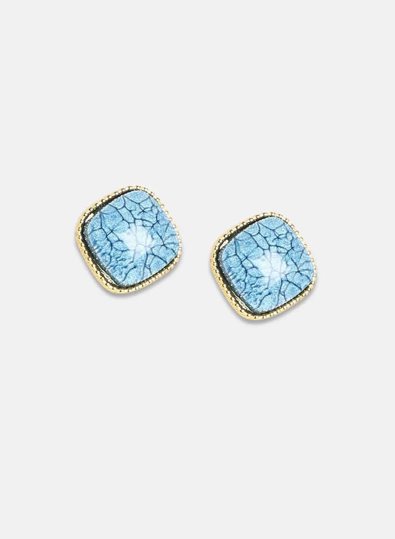 SOHI Veined Artificial Stud Earring Jewellery