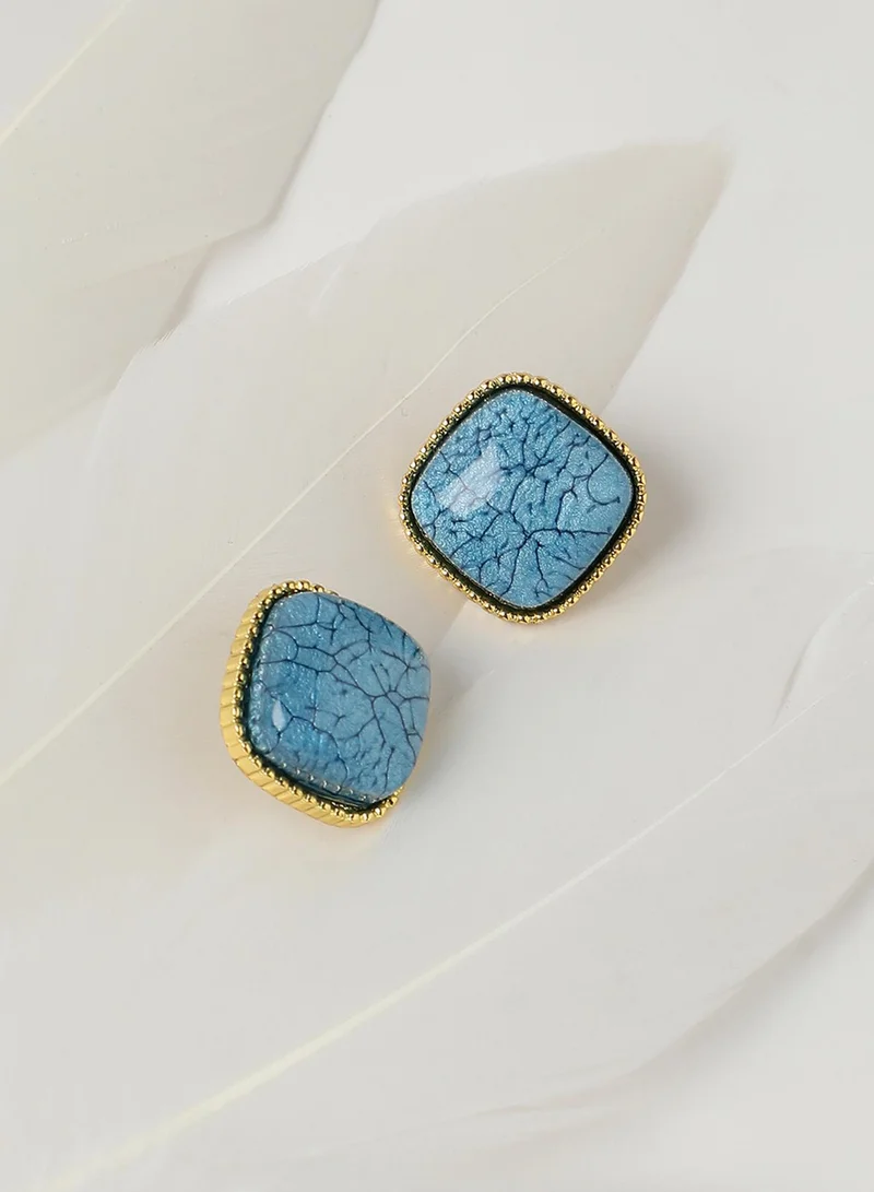 SOHI Veined Artificial Stud Earring Jewellery
