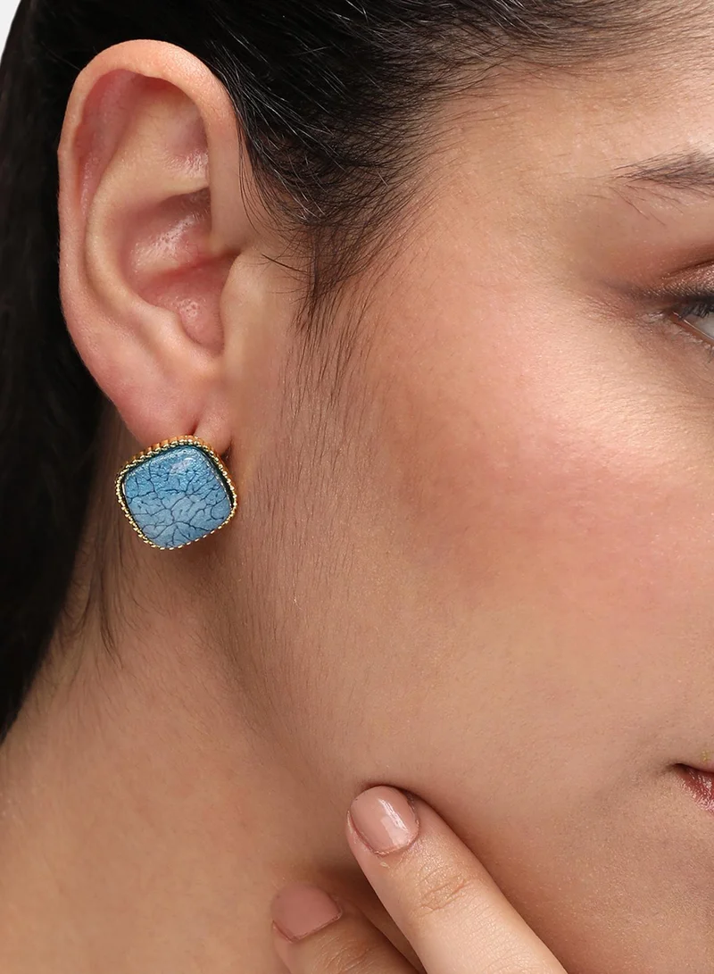 SOHI Veined Artificial Stud Earring Jewellery