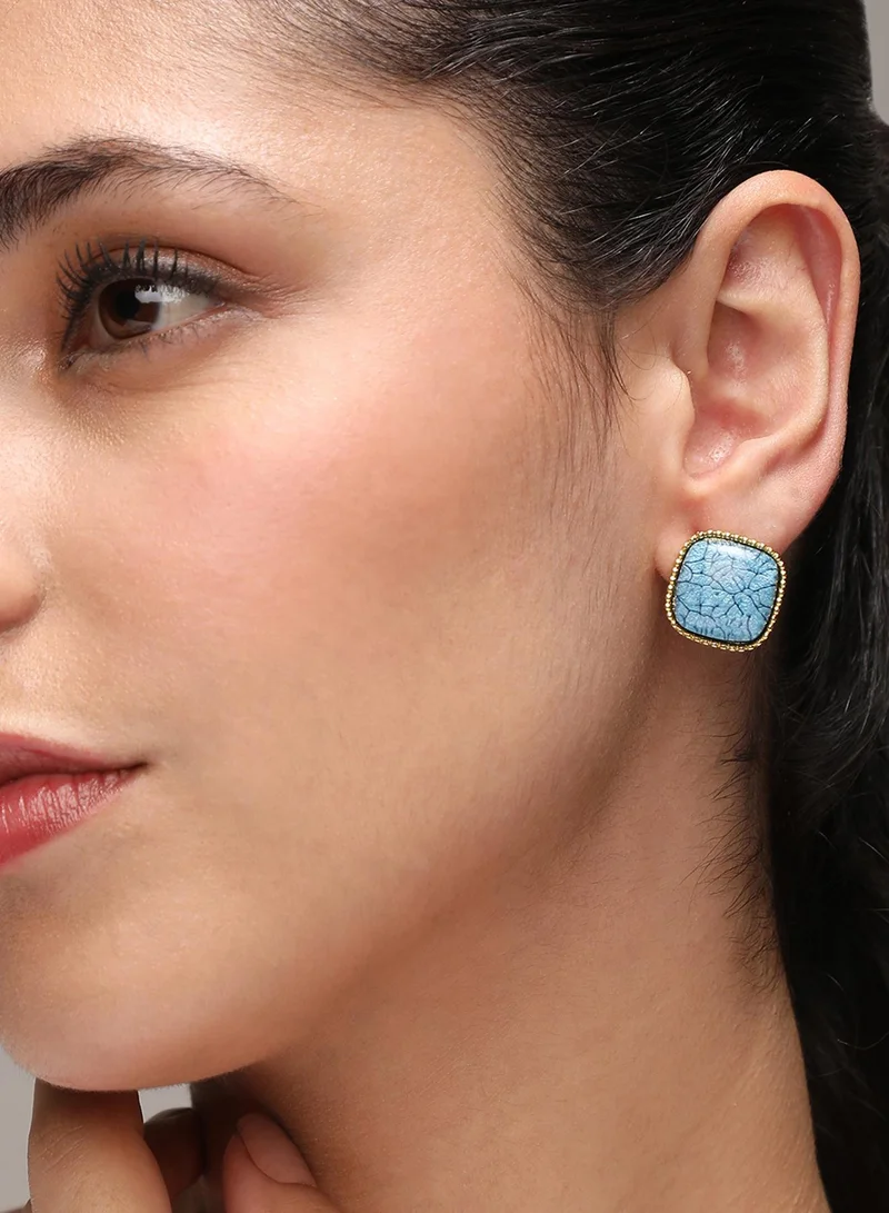 SOHI Veined Artificial Stud Earring Jewellery