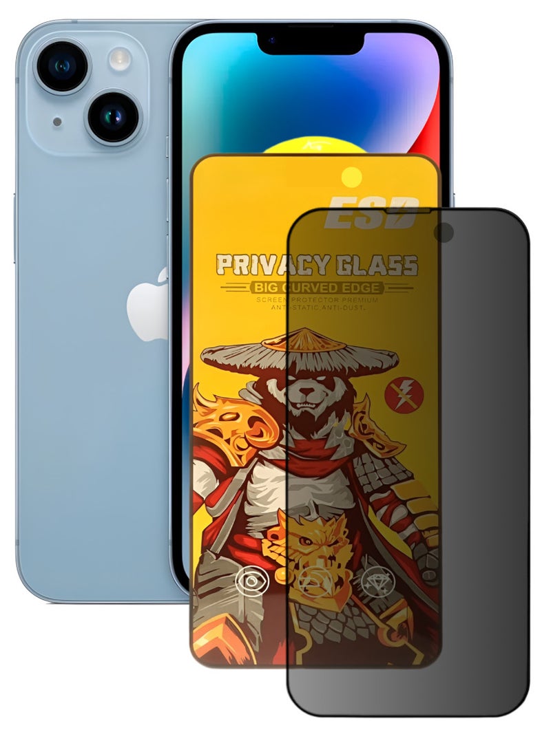 ESD Tempered Dustproof Privacy Glass Screen Protector Compatible For iPhone 14 Plus - Image 1