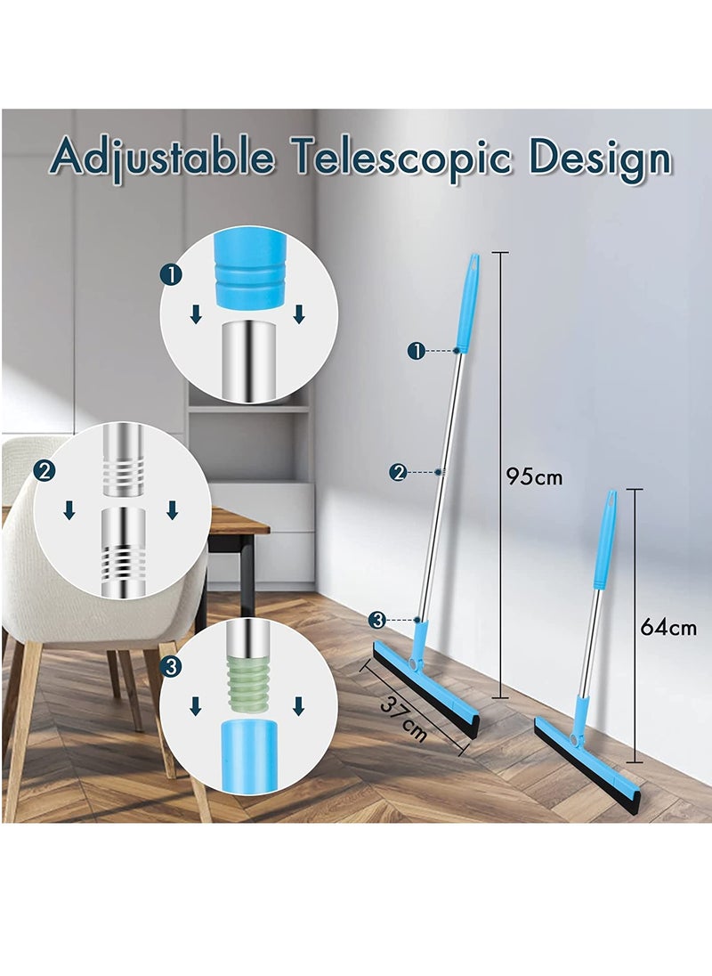 Excefore 3 Parts Floor Squeegee Scrubber Heavy Duty Professional Foam Water Wiper Scraper with Adjustable Knuckle Joint Window Squeegee Cleaner for Cleaning Wet Room Kitchen Bathroom Shower Garage  - Image 2