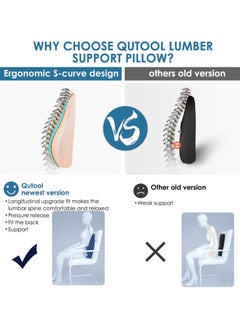 Generic Memory Foam Lumbar Support Pillow, Ergonomic Back Cushion for Pain Relief and Posture Support, with Breathable Mesh Cover and Adjustable Straps for Office Chairs, Car, Recliners and More, Black  - Image 5