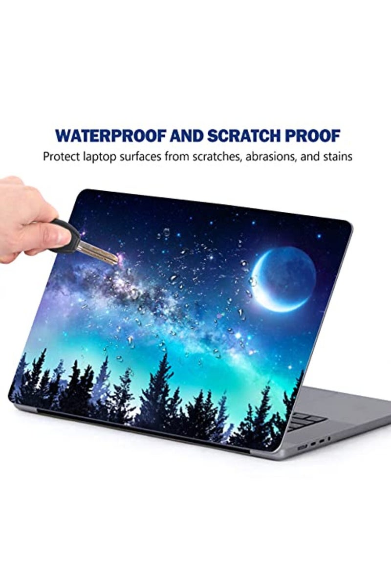 AIMSA Laptop Skin Sticker Decal, 12 13 13.3 14 15 15.4 15.6 inch Laptop Art Decal Protector Notebook Netbook PC 15.6" Universal Vinyl Cover, Forest Moon Sky - Image 2