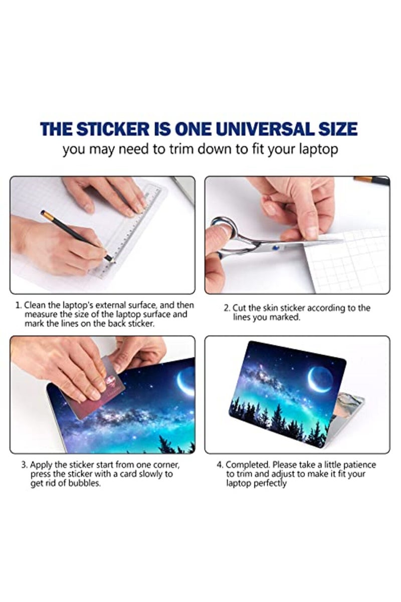 AIMSA Laptop Skin Sticker Decal, 12 13 13.3 14 15 15.4 15.6 inch Laptop Art Decal Protector Notebook Netbook PC 15.6" Universal Vinyl Cover, Forest Moon Sky - Image 5