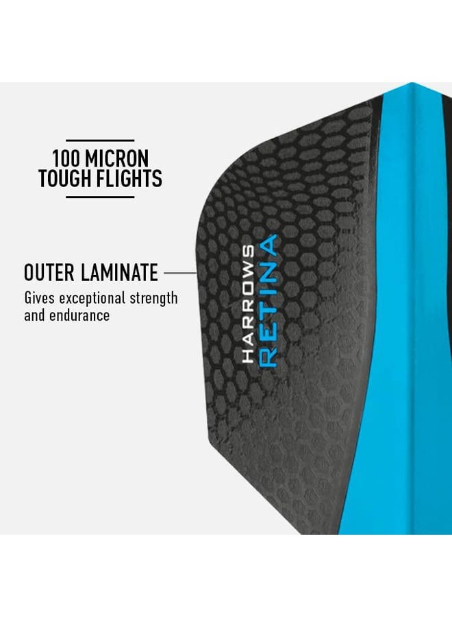 Harrows Retina Dart Flights | 5 x sets Darts Flights (15 Flights Total) I 100 Micron Dart Flights I Premium Extra Strong Made in UK I Professional Darts Accessories I Blue Dart Flights - Image 3