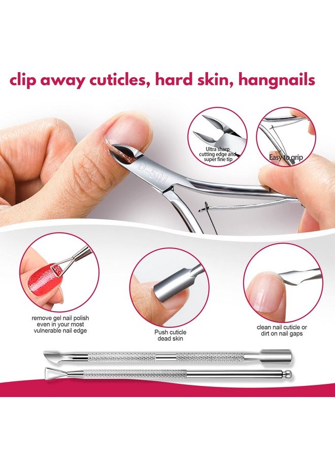 FANDAMEI Nail Files And Buffers Kit Cuticle Remover Kit With Nail File Buffer Buffer Block Cuticle Nipper Pusher & Peeler. Nail Cuticle Oil Pomegranate For Nail Care  - Image 5