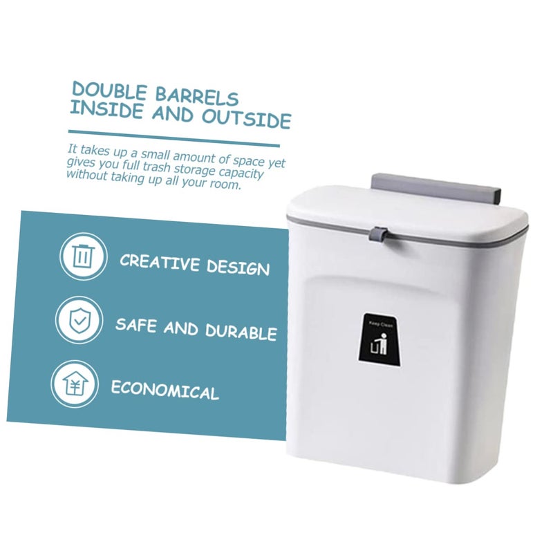 VOSAREA Hanging Trash Can Compost Trash Bin Kitchen Garbage Can Wall-Mounted Design Easy Garbage Disposal - Image 4