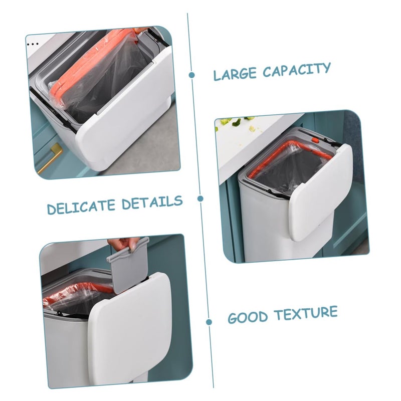 VOSAREA Hanging Trash Can Compost Trash Bin Kitchen Garbage Can Wall-Mounted Design Easy Garbage Disposal - Image 3