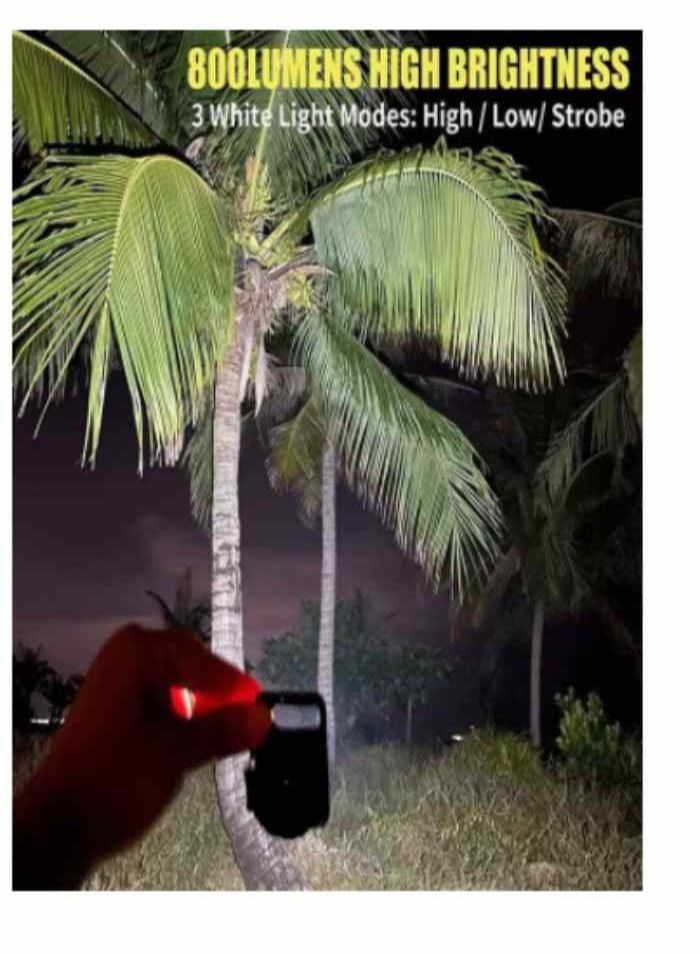 COB Small Flashlights, 800Lumens Bright Rechargeable Keychain Mini Flashlight 4 Light Modes Portable Pocket Light with Folding Bracket Bottle Opener and Magnet Base  - Image 5