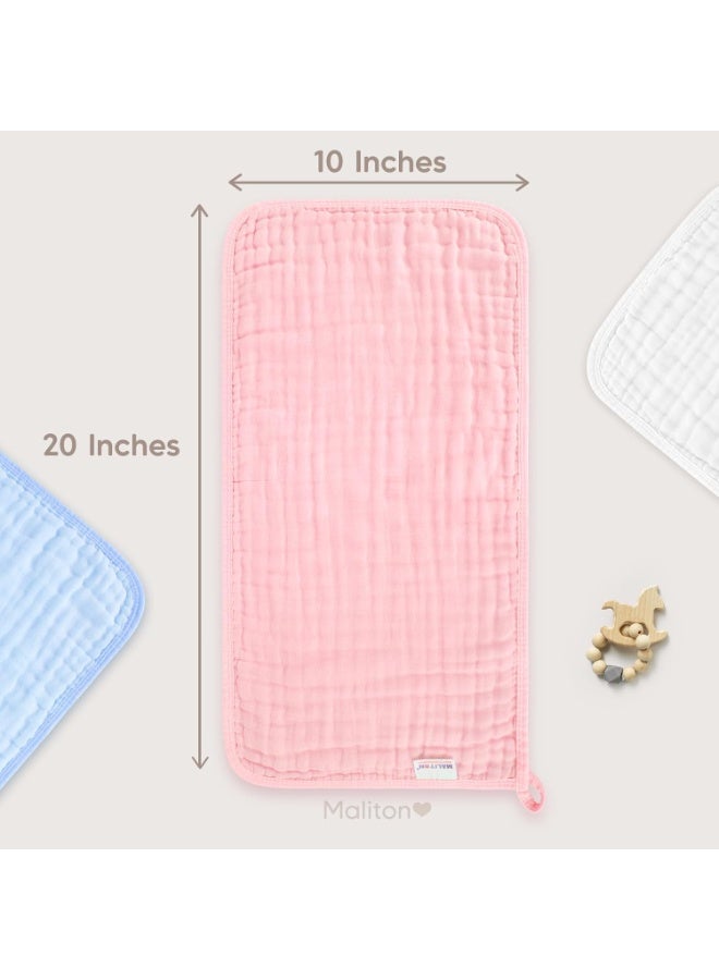 Maliton Maliton Muslin Burp Cloths for Baby Girl 6 Pack Large 20''x10'' 100% Cotton Burp Rags Absorbent and Soft 6 Layers Muslin Cloth Baby Boy Newborn Essentials Must Haves (Mix) - Image 2
