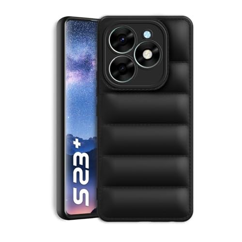 Plus Puffer Case Camera Protection Soft Back Cover for Itel S23Plus | Itel S23+ - Black - Image 1