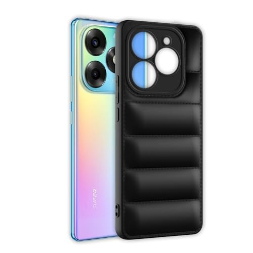 Plus Puffer Case Camera Protection Soft Back Cover for Itel S23Plus | Itel S23+ - Black - Image 3