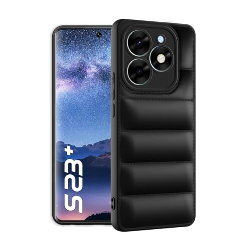 Plus Puffer Case Camera Protection Soft Back Cover for Itel S23Plus | Itel S23+ - Black - Image 2