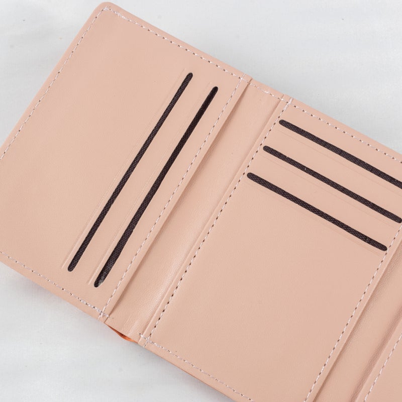 The Black Pearl Accessories Leather Flip Wallet & Card Holder with Multiple Pockets - Orange - Image 3