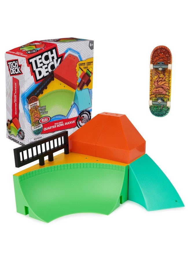 Tech Deck, Quarter Bowl Ruckus X-Connect Park Creator, Customizable and Buildable Ramp Set with Exclusive Fingerboard, Kids Toy for Ages 6 and up - Image 1