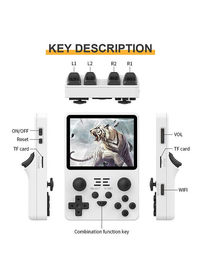 RGB 20S Handheld Game Console Retro 3.5inch Retro Gaming Built-in 2500 Games 16G+128G Support Type-C Fast Charging 2.4G/5G/Wifi Connect Data Transmission