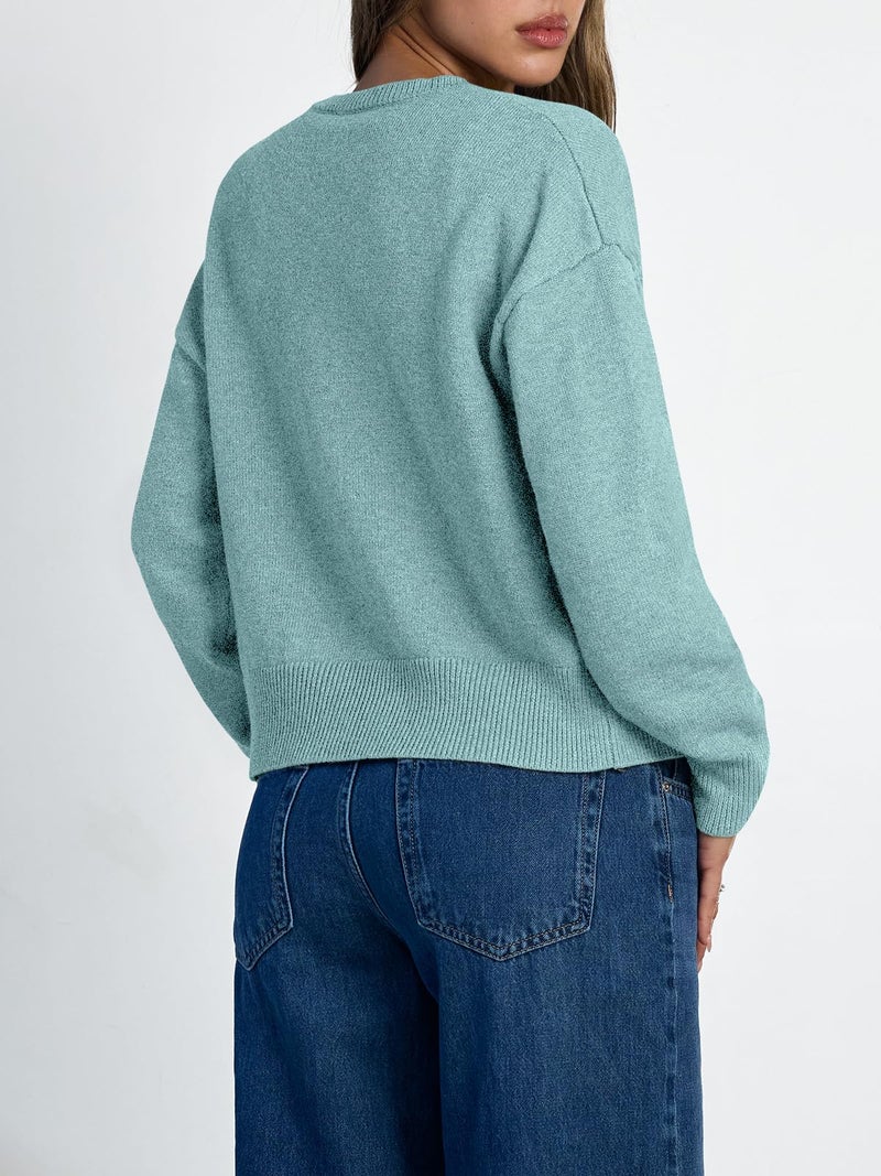 LILLUSORY Womens Cropped Cardigan Sweaters Lightweight Fall Crop Cotton Knit Y2k Outfits Fashion Button Up Clothes Light Green S - Image 4