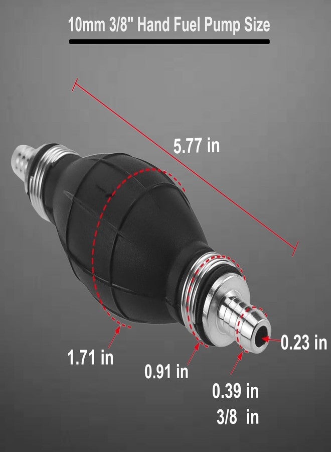 3DSKY 2Pcs 10mm Primer Bulb Hand Fuel Pump, 3/8 inch Black Rubber Fuel Pump, 9001080A Transfer Vacuum Gasoline Petrol Diesel Fuel Line Hand Primer Bulb for Marine Boat& Car & Motorcycle - Image 2