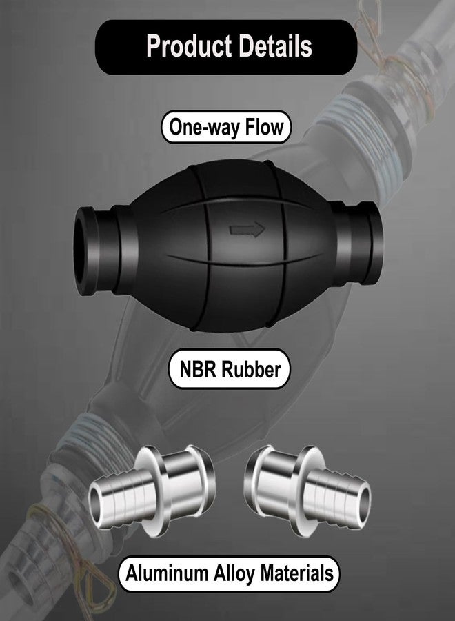 3DSKY 2Pcs 10mm Primer Bulb Hand Fuel Pump, 3/8 inch Black Rubber Fuel Pump, 9001080A Transfer Vacuum Gasoline Petrol Diesel Fuel Line Hand Primer Bulb for Marine Boat& Car & Motorcycle - Image 3