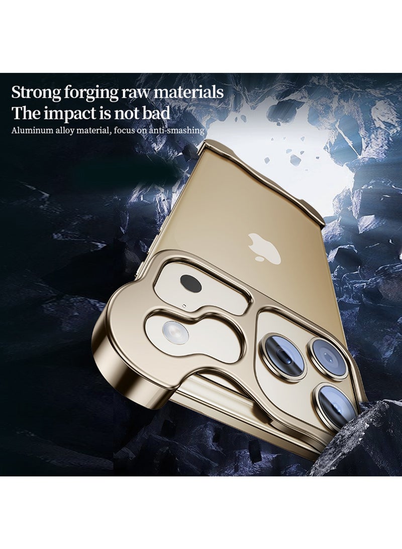 Adando Metal Corner Pad for Iphone 17 Pro Max, Anti Fall Phone Case for iPhone 17 Pro Max, Special Shape Frameless Slim, Design with Lens Protective Phone Case (Orange) - Image 5