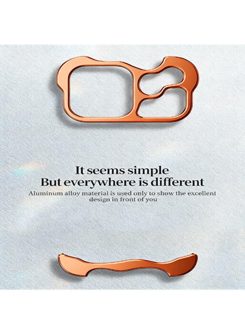 Adando Metal Corner Pad for Iphone 17 Pro Max, Anti Fall Phone Case for iPhone 17 Pro Max, Special Shape Frameless Slim, Design with Lens Protective Phone Case (Orange) - Image 3