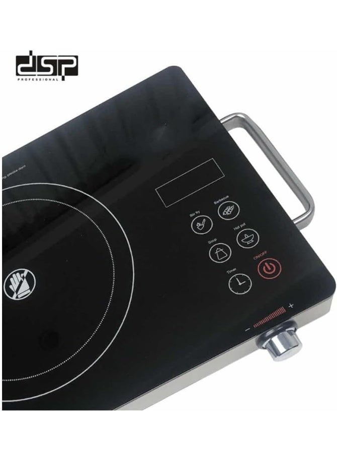 Q-Tenci Infrared Cooktop, 2000W Portable Induction Cooktop with 11 Cooking Power Levels, LED Touch Screen, Black Crystal Panel, Specially Designed Anti-Scald Handle  - Image 3