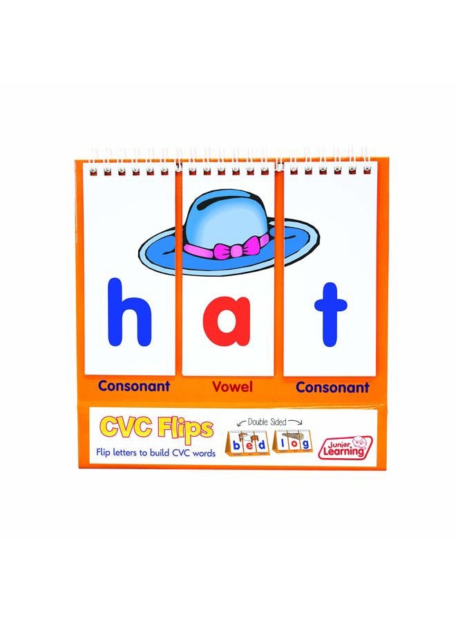 Junior Learning CVC Flips | Literacy Educational Flip Chart | Learn How to Spell Consonant - Vowel - Consonant Words | Ages 4-5, Reception - Year 1 - Image 2