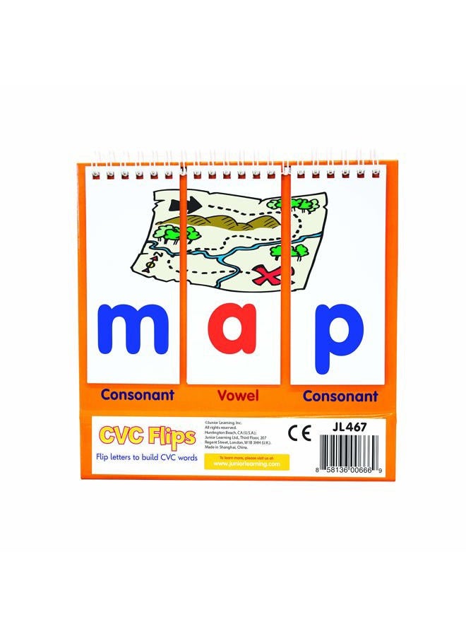 Junior Learning CVC Flips | Literacy Educational Flip Chart | Learn How to Spell Consonant - Vowel - Consonant Words | Ages 4-5, Reception - Year 1 - Image 1