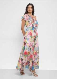 ELLA One Shoulder Floral Print Dress  - Image 1