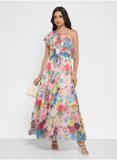 ELLA One Shoulder Floral Print Dress  - Image 4
