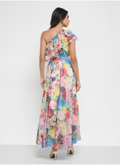 ELLA One Shoulder Floral Print Dress  - Image 2