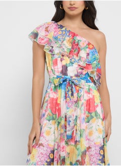 ELLA One Shoulder Floral Print Dress  - Image 3
