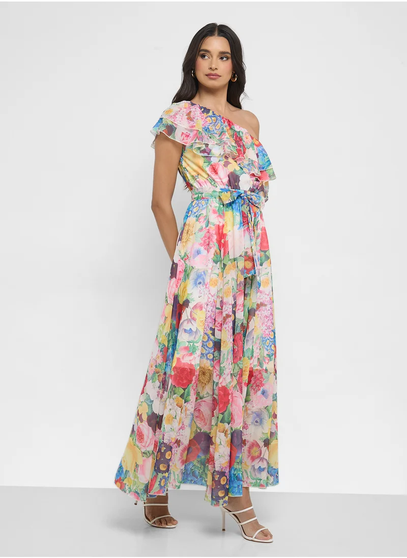 ايلا One Shoulder Floral Print Dress